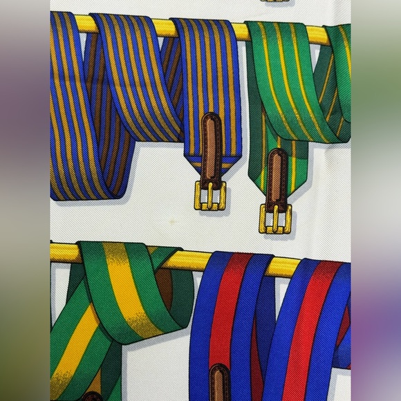 Hermès Carré Joachim Metz Les Sangles Handkerchief/Scarf - Picture 5 of 8